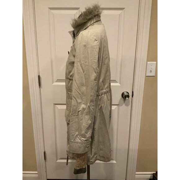 Free People Tan Mid-Length W/ Removable Faux Fur Collar & Sweater Lining, Size M - Picture 5 of 10